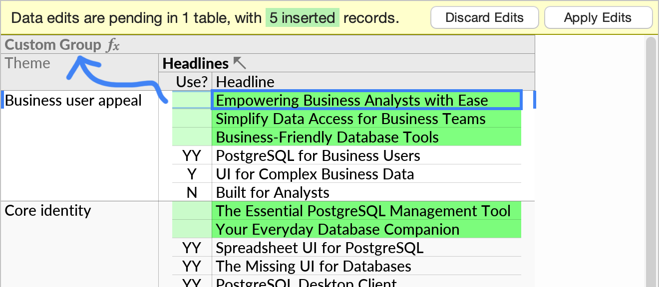 Records pending insertion after Insert Record was invoked in the subquery under a Custom Group.