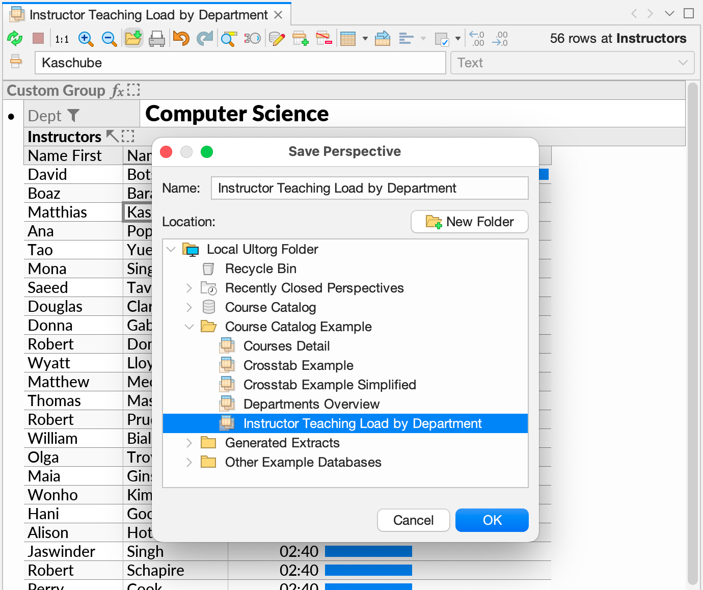 The Save Perspective dialog box.