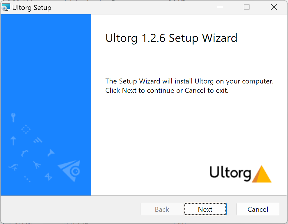 Screenshot of Ultorg's Windows Installer